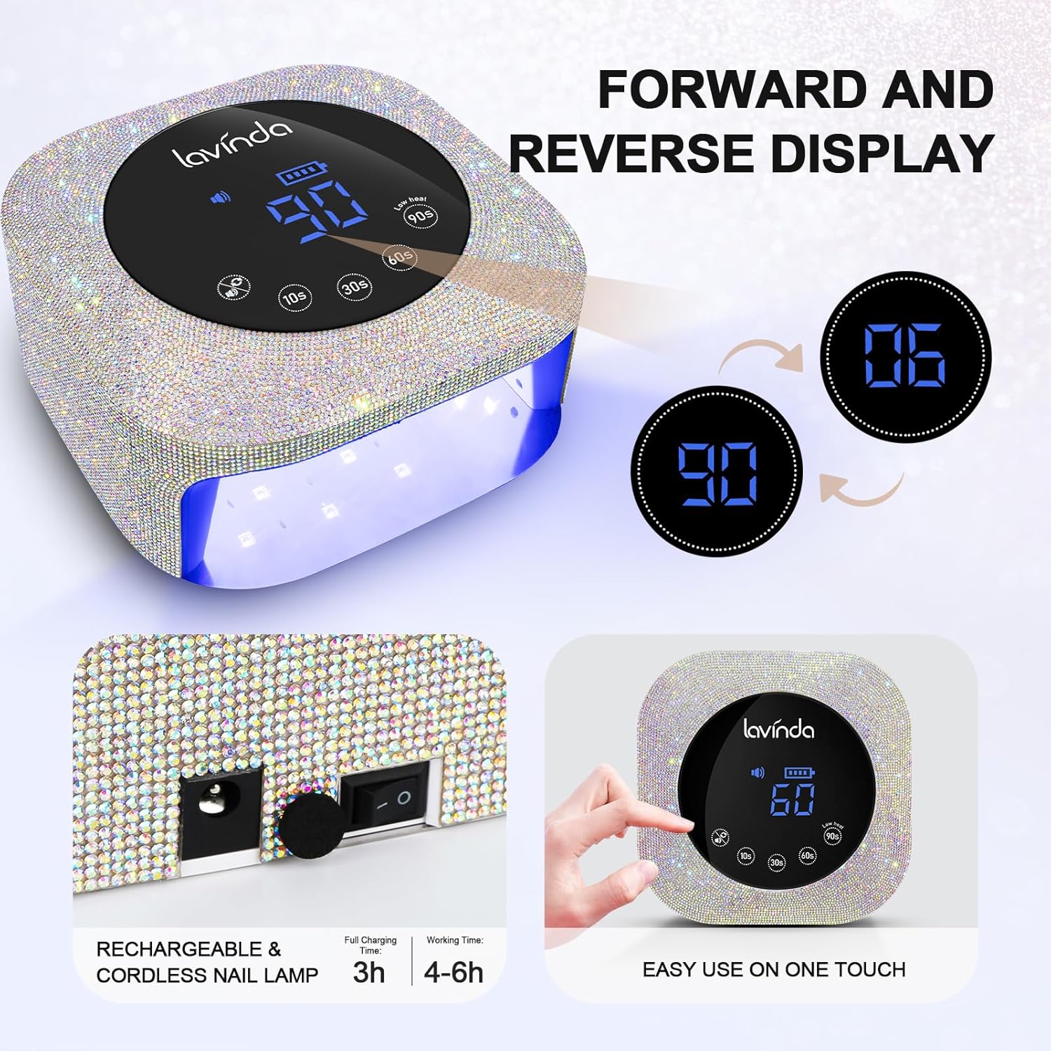 Crown™ Nail Lamp & Wand™ Nail Drill Bundle – Crystal Diamond