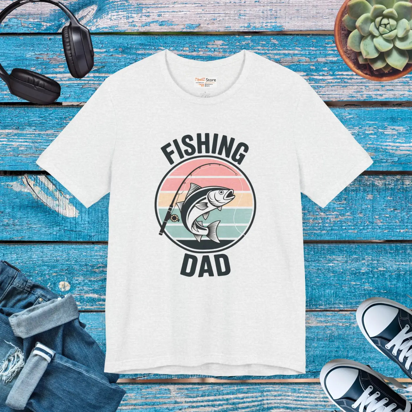 Fishing Dad Short Sleeve Tee - Cotton Outdoor Gear - DipaliZ